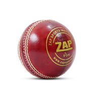 Balle de cricket légère en cuir rouge de qualité supérieure ZAP Sports Premium Test |   Balle de cricket artisanale de qualité professionnelle, première classe