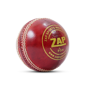 Pelota de Cricket Ligera de Cuero Rojo de Primera Calidad ZAP Sports Premium Test |   Pelota de Cricket de Entrenamiento Profesional Hecha a Mano de Primera Clase - Product Image 1