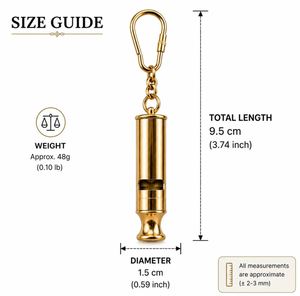 Sifflet en laiton EDC, porte-clés de sécurité, plus fort, léger, survie, randonnée, camping, dressage d'animaux, non étanche - Product Image 3