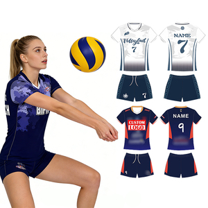 Tenue de volley-ball imprimée haut de gamme, maillot et short d'équipe personnalisés par sublimation, tissu respirant extensible dans quatre directions, anti-humidité, vêtements de sport - Product Image 1