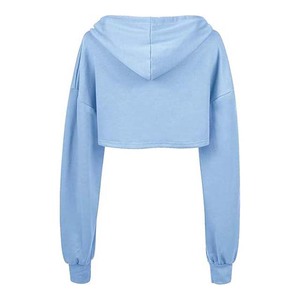 2026 Women's 100% Cotton Fleece Crop <b>Top</b> Hoodie Custom Logo Breathable Quick Dry Eco-Friendly Windproof Multi-Color <b>Winter</b> Front - Product Image 4