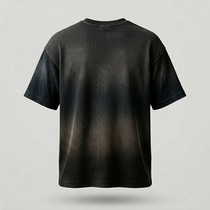 Oversized Thermal Tshirt <b>Drop</b> Shoulder Streetwear Tee Sun Faded <b>Box</b> Fit Bulk OEM - Product Image 2