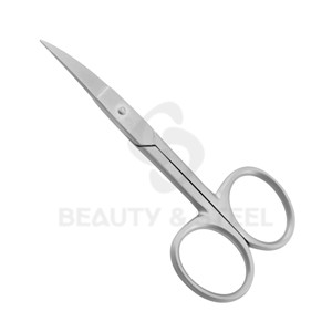 Ciseaux à ongles mats argentés de qualité supérieure avec bord incurvé professionnel et poignées ergonomiques larges pour une précision professionnelle en salon - Product Image 3