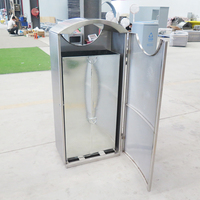 Contenedor de Basura Comercial para Exteriores, Cubo de Basura de Acero Inoxidable, Contenedor de Basura para Exteriores de un Solo Compartimiento, Contenedor de Basura Público