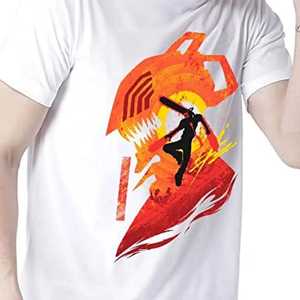 เสื้อยืดสีขาวคุณภาพสูงสำหรับผู้ชาย ปี 2026 พิมพ์ลายเลื่อยไฟ แขนสั้น คอกลม ทรงลำลอง ผ้าเจอร์ซีย์คอตตอน - Product Image 3