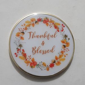 Posavasos de té de resina de madera MDF personalizado, artesanías de calidad hechas a mano, pintura de esmalte bendita agradecida, Decoración de mesa, bebida - Product Image 1