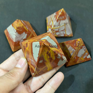 หินคริสตัลพีระมิดแจสเปอร์นูเรน่าธรรมชาติ หินเจียระไนทรงพีระมิด สำหรับบำบัดและตกแต่ง ขายส่ง - Product Image 3