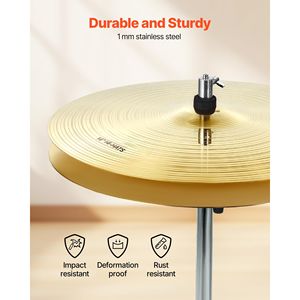 Set di 6 Piatti in Lega per Batteria, Include Hi-Hat da 14 Pollici, Crash da 16 Pollici, Crash da 18 Pollici, Gong da 20 Pollici - Product Image 5