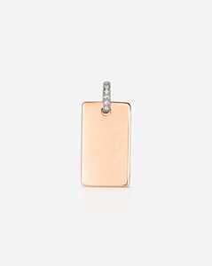 จี้แท่งสลักลายทองคำแท้ 14K 18K ประดับเพชรทรงกลมเพฟเซ็ต เพชรทรงสี่เหลี่ยมผืนผ้า ตัวอักษรย่อ จี้ห้อยคอ เครื่องประดับคุณภาพสูง ขายส่ง - Product Image 5
