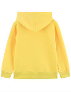 Vêtements de mode, sweats à capuche personnalisés pour enfants, pull-over 100% coton molletonné, couleur jaune hiver, fermeture éclair, prix bas et service OEM - Product Image 2