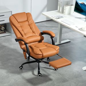 Sedia da Ufficio Ergonomica a 7 Punti di Supporto Lombare, Schienale Alto, Poggiapiedi, Marrone Chiaro, per Casa e Ufficio, con Funzione Massaggiante - Product Image 2