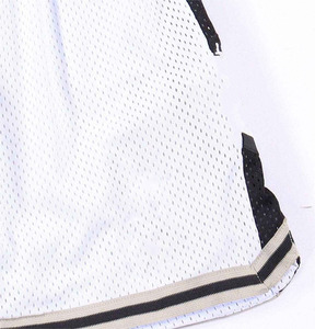 Men's <b>White</b> Solid Mesh Shorts with Front Logo Drawstring Waist <b>Cargo</b> Style Breathable Knitted Fabric - Product Image 4