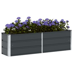 Jardinière en acier anthracite 62,99 x 15,75 x 17,72 po pour pots de fleurs et jardinières - Product Image 3