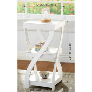 Table basse moderne en bois torsadé vieilli avec rangement multifonctionnel pour salon et chambre à coucher, design décoratif - Product Image 5