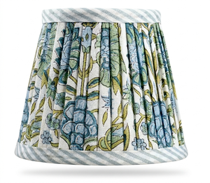 Pantalla de Lámpara de Algodón Estampado Floral Hecha a Mano, Estilo Indio, Ecológica, Ligera, Color Rosa Polvoriento - Product Image 3