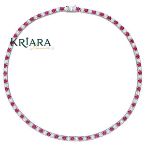 Collar de tenis de moissanita de oro macizo S925 para mujer, corte brillante redondo, engaste de garras, estilo clásico, cadena de hebra - Product Image 4