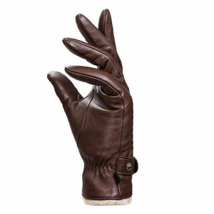 Nouveaux gants d'hiver en cuir véritable souple, respirants, écologiques, de style uni, personnalisables, longueur poignet, pour l'extérieur - Product Image 6