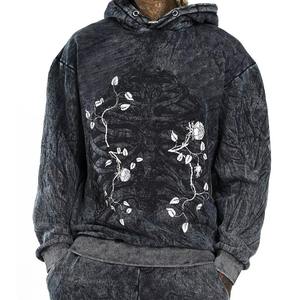 Conjunto de Chándal de Invierno para Hombre, Estilo Acid Wash, 100% Algodón, Transpirable, Estampado, Holgado, con Capucha, Estilo Urbano - Product Image 5