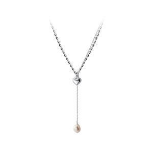 Collar de Plata S925 con Colgante de Perla de Agua Dulce y Cadena de Estilo Lazo de Lujo Ligero de 7-8 mm - Product Image 5