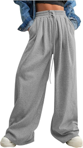 Pantalon de jogging pour homme, taille mi-haute, avec braguette zippée, coupe décontractée à jambe large, respirant, avec poches, effet usé, pour l'entraînement, le yoga et la détente, idéal pour l'été - Product Image 3