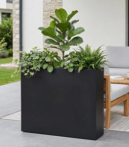 Grand bac à fleurs rectangulaire extérieur pour plantes vertes et fleurs, avec bordure de protection - Product Image 5