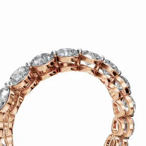 IGI Certified VVS Clarity Radiance Lab Grown Diamond Eternity Band Round Brilliant Cut 18kt Gold Luxury <b>Ring</b> for Women - Product Image 3