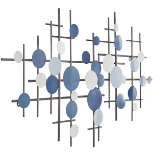 Sculpture murale décorative en métal abstrait moderne, design géométrique irrégulier, décoration murale pour la maison, 23x35,5 pouces - Product Image 5