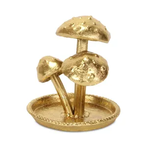 Plateau en fer plaqué or en forme de champignon, décoration moderne sur le thème des fées, pièce décorative de forme irrégulière pour la maison - Product Image 4