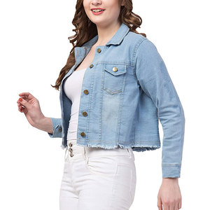 Ladies <b>Denim</b> <b>Jacket</b> Classic Trucker Button Up Collar Vintage Washed Custom Logo Premium Quality New Arrival - Product Image 4