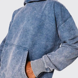 เสื้อฮู้ดดี้ผู้ชายสไตล์วินเทจทรงโอเวอร์ไซส์ ผ้าฝ้ายเฟรนช์เทอร์รี่หนา 420gsm ลุคสตรีทแวร์ รุ่นใหม่ปี 2026 แบบย้อมสีพื้น - Product Image 3