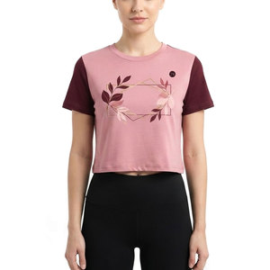 Camiseta corta para mujer, de uso diario, cómoda, de tela suave, manga corta, cuello redondo, ligera, para verano, para atuendos casuales diarios - Product Image 1