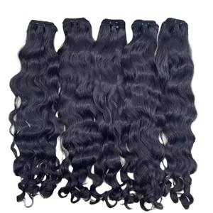 Tissage de cheveux humains noirs à ondulations lâches, style Remy, doux et soyeux - Product Image 3