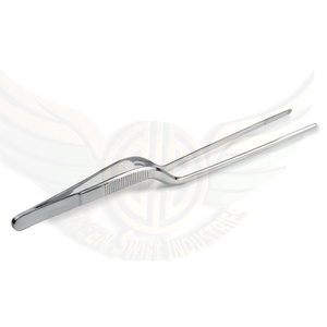 Pinzas culinarias de acero inoxidable Green Swift Industries, pinzas puntiagudas curvas para cocina, muestra gratis, embalaje a granel de Metal - Product Image 2