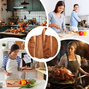 Planche à découper en bois d'acacia de qualité supérieure, manche de couteau personnalisable, forme personnalisable, grain naturel, finition lisse, durable, passe au lave-vaisselle, Lavie - Product Image 5