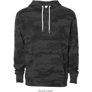 Sudadera Ligera con Capucha de Independent Trading Co. AFX90UN, Camuflaje Negro con Bordado 3D, Función Antiarrugas, Tallas XXS-XL - Product Image 1