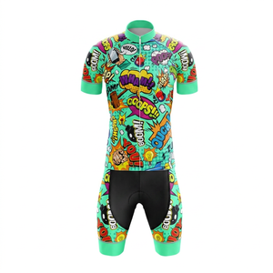 Conjunto de Jersey de Ciclismo Personalizado al por Mayor para Hombre, Diseño de Arte Pop Cómico, Secado Rápido, Transpirable, Ropa de Ciclismo de Carretera, Kit de Ciclismo con Estampado por Sublimación - Product Image 4