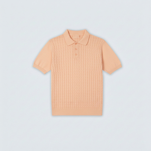 Polo en tricot anti-plis en tissu tricoté, coupe classique, ODM & OEM, 100% acrylique, tricot torsadé, côtelé, manches courtes, fabriqué au Vietnam - Product Image 4