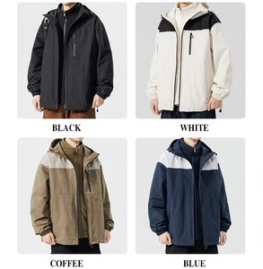 OEM Custom Unisex Summer <b>Waterproof</b> Hooded Soft Shell Safari <b>Jacket</b> Stretch Microfleece Zipper Adjustable Waist Breathable <b>Thin</b> - Product Image 5