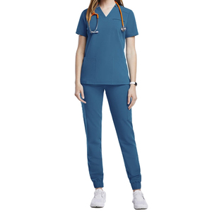 Tenue d'infirmière en jersey 100 % coton pour femmes, ensemble de vêtements médicaux, conception de logo personnalisé par l'usine OEM, uniforme d'infirmière de haute qualité, broderie de haute qualité - Product Image 1