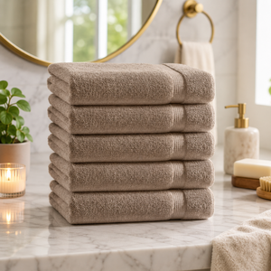 Ensemble de serviettes de salon 100% Coton Noir Uni Tissé Compressé Écologique, comprenant une serviette à capuche de luxe pour la plage et le bain, et une serviette de toilette jetable - Product Image 3