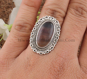 Anillo de Plata de Ley con Fluorita Natural al por Mayor, Anillo de Piedras Preciosas de Estilo Clásico Vintage, Joyería para Mujer, Regalo de Boda y Aniversario - Product Image 3