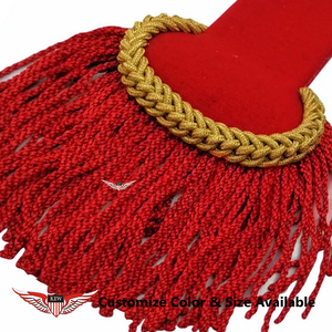 KEW - Elegante y Duradero Accesorio de Tela para Prendas de Vestir: Epaulette Rojo Trenzado para Hombro - Product Image 2
