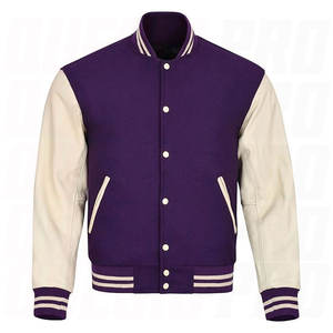 Chaqueta Varsity, Chaqueta Letterman de Béisbol, Lana y Cuero de Primera Calidad, Unisex, Ropa Deportiva Clásica Universitaria de Baloncesto - Product Image 4