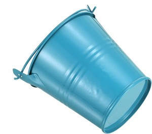 Blue <b>Metal</b> <b>Bucket</b> with Handle Multipurpose Storage Organizer for Events School Party Craft Supplies Home Decor - Product Image 2