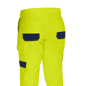 Pantalon de travail haute visibilité pour homme, bandes réfléchissantes, coupe droite, en velours côtelé mi-lourd, polyester, imperméable, respirant, écologique - Product Image 5