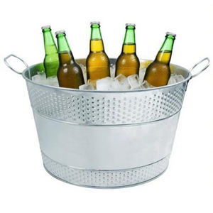 Bañera para Bebidas de Metal Galvanizado al por Mayor con Soporte, Enfriador Grande Estilo Rústico para Cerveza y Vino en Interiores - Product Image 2