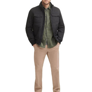 Wholesale Custom Men Winter High Street Bomber <b>Jackets</b> Stand Collar Zipper Blank Plain Nylon Bomber <b>Jacket</b> - Product Image 4