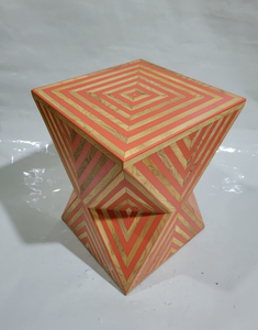 <b>Bedside</b> Market Price Sale Luxury Bone Inlay Wood and Resin Side <b>Table</b> Bone Inlay Stool Floral Bone Inlay for Living Room Product - Product Image 1