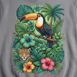 Ensemble de survêtement respirant de haute qualité, imprimé toucan tropical, sweat-shirt et pantalon de jogging longs, 100% coton, coupe classique, streetwear - Product Image 6