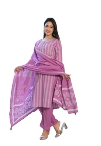 ชุดสูทกางเกงอนาลกาลีลำลองหรูหราของผู้หญิงชุดใส่ไปทำงานในวันหยุดชุดสายไฟพิมพ์ลายพื้นเมืองอินเดีย - Product Image 3